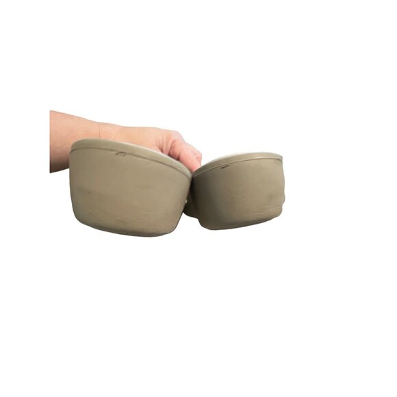 Crocs Patricia Two Toned Taupe low Wedge Slip On Sandal Women's size 10 - Picture 4 of 6